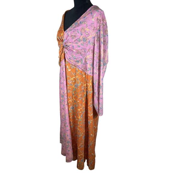 Rachel Antonoff Olivia Mesh Midi Dress Long Sleeve V-Neck Twist Front Size 26 - Picture 8 of 13